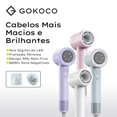GOKOCO Secador de Cabelo GD029 Alta Velocidade Secador íons negativos Profissional 1500W de 2 Minutos Secagem Rápida